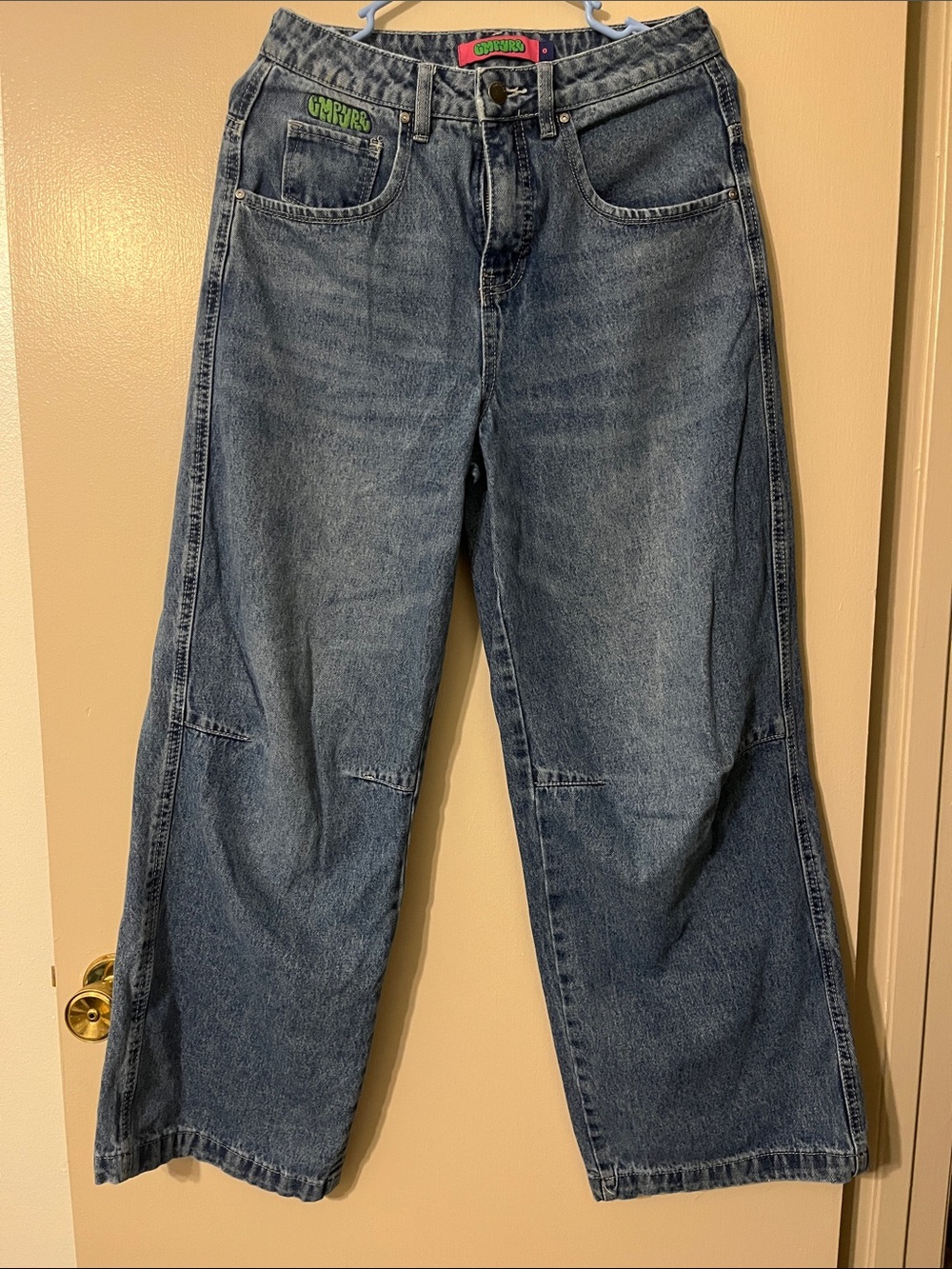 Empyre  Relaxed Wide-Leg Blue Jeans 0x27
